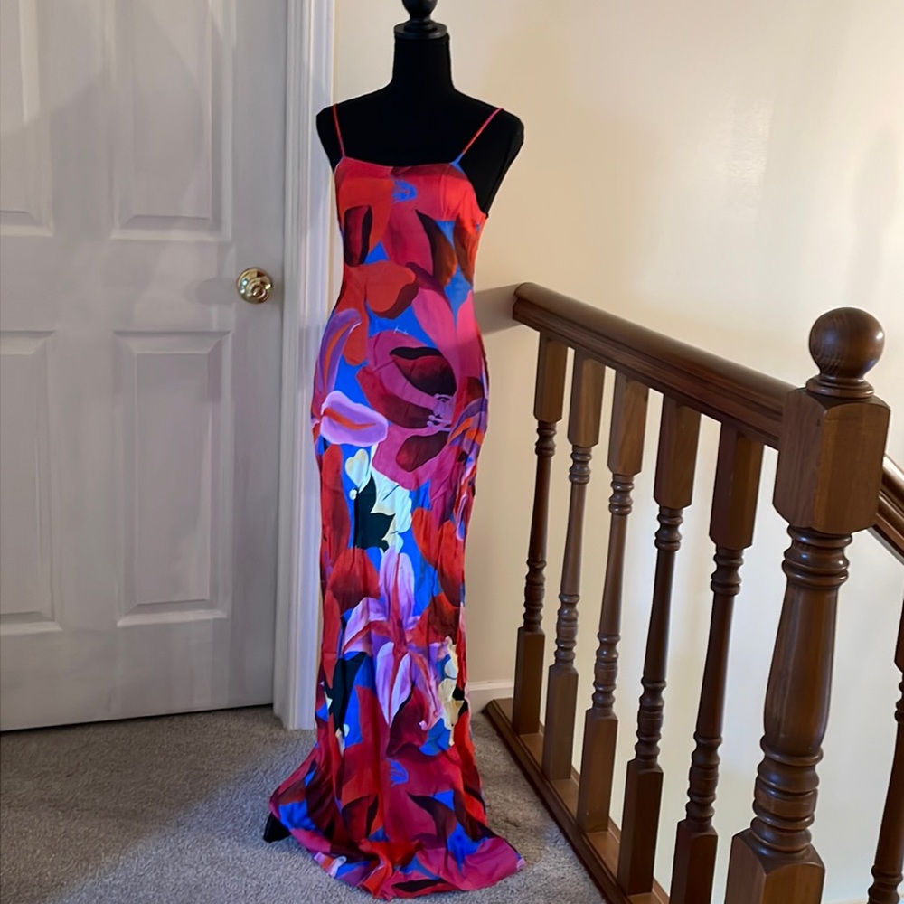 Farm Rio XS floral maxi dress